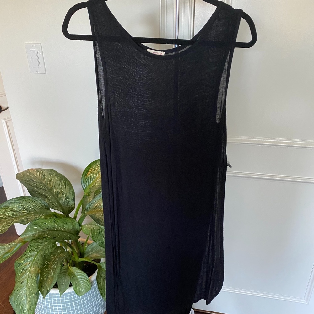 Asymmetrical Black Sleeveless Top